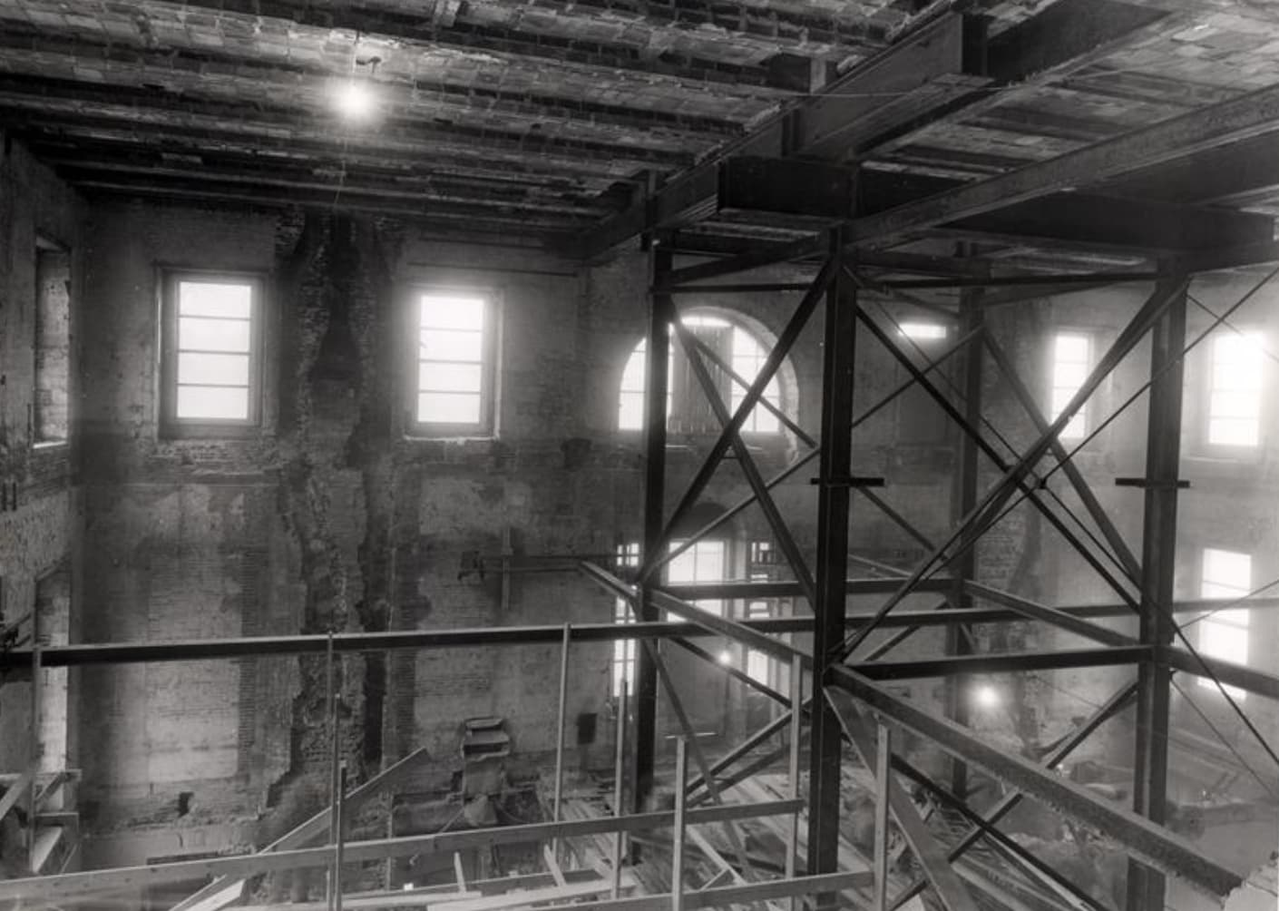 A gutted White House as seen during its 1950 renovation under then-President Harry Truman.